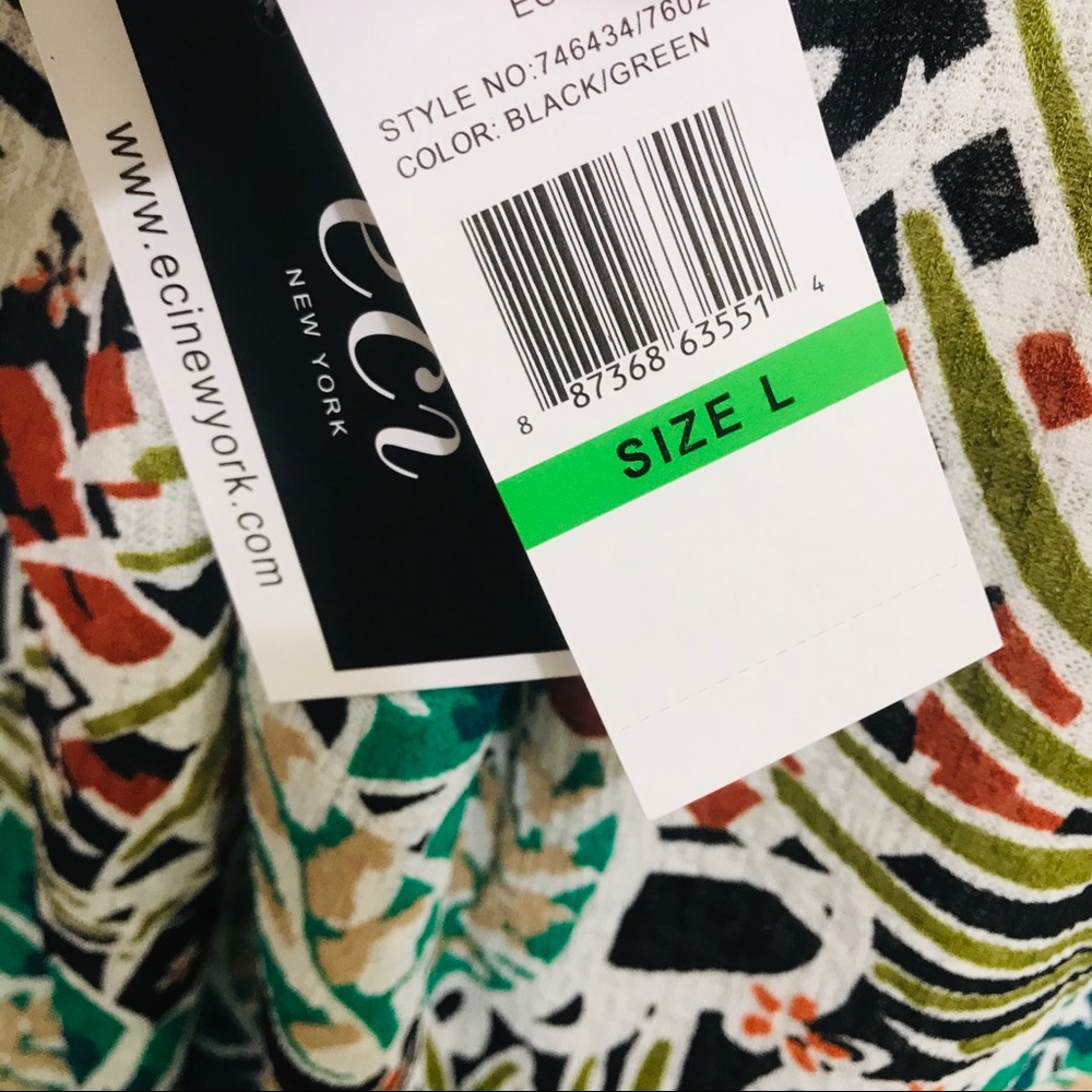 ECI Puff Sleeve Printed Knit Top - Picture 6 of 8